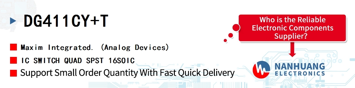 DG411CY+T Maxim IC SWITCH QUAD SPST 16SOIC