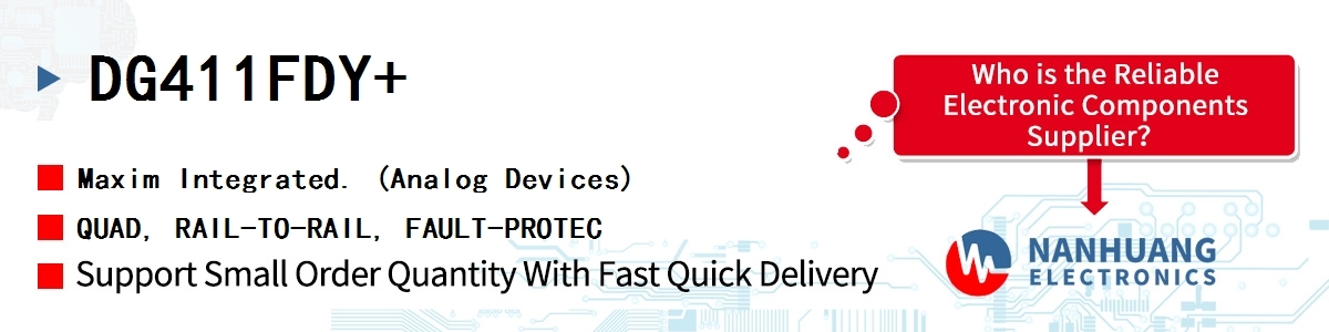 DG411FDY+ Maxim QUAD, RAIL-TO-RAIL, FAULT-PROTEC