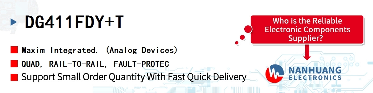 DG411FDY+T Maxim QUAD, RAIL-TO-RAIL, FAULT-PROTEC