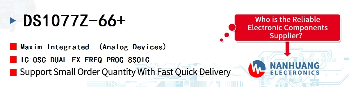 DS1077Z-66+ Maxim IC OSC DUAL FX FREQ PROG 8SOIC
