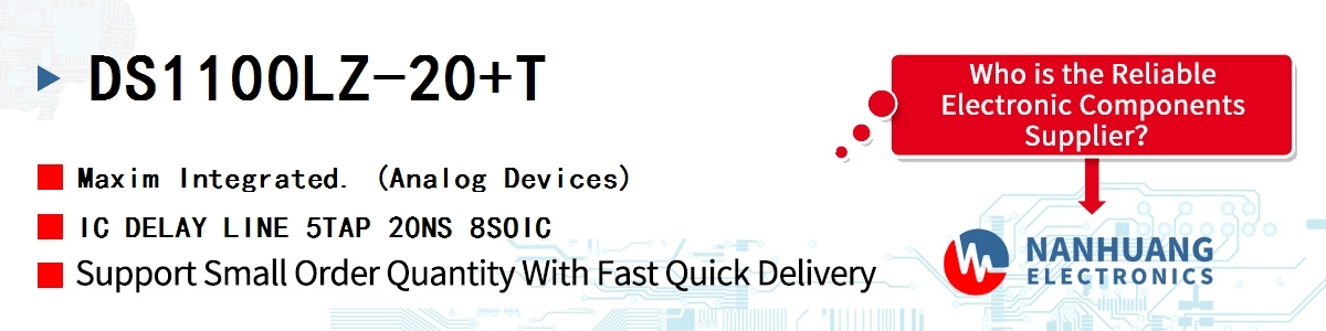 DS1100LZ-20+T Maxim IC DELAY LINE 5TAP 20NS 8SOIC