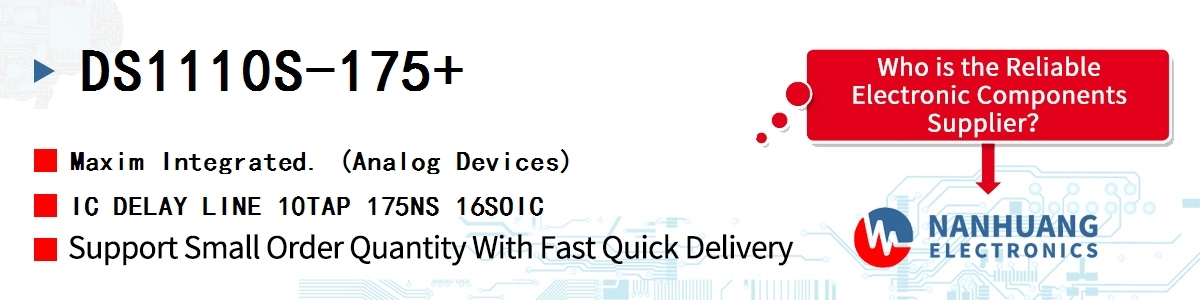 DS1110S-175+ Maxim IC DELAY LINE 10TAP 175NS 16SOIC