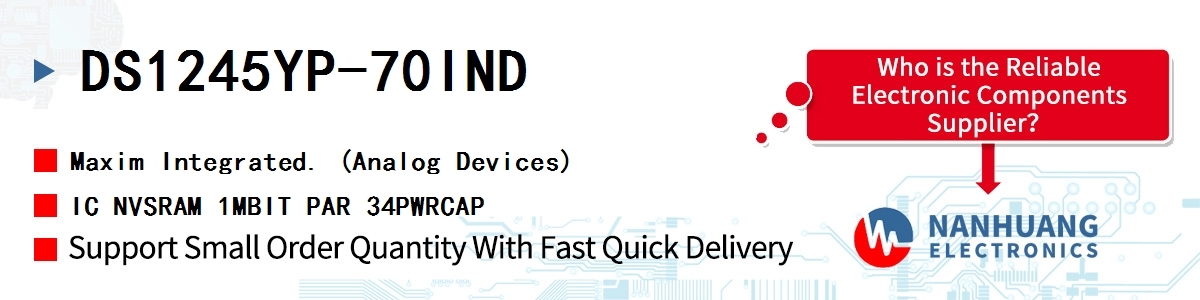 DS1245YP-70IND+ Maxim IC NVSRAM 1MBIT PAR 34PWRCAP