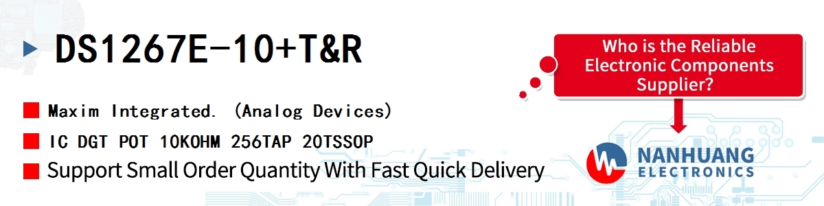 DS1267E-10/T&R Maxim IC DGT POT 10KOHM 256TAP 20TSSOP
