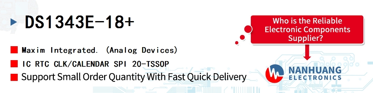 DS1343E-18+ Maxim IC RTC CLK/CALENDAR SPI 20-TSSOP