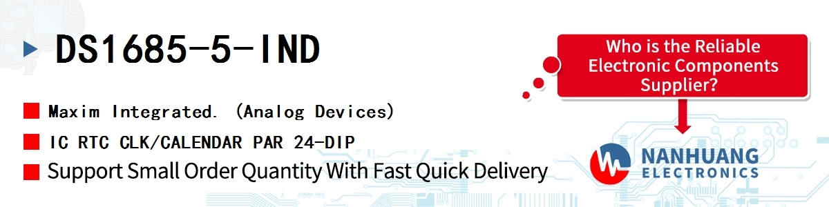 DS1685-5-IND Maxim IC RTC CLK/CALENDAR PAR 24-DIP