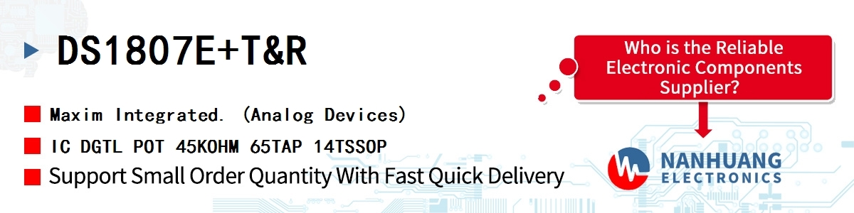 DS1807E+T&R Maxim IC DGTL POT 45KOHM 65TAP 14TSSOP
