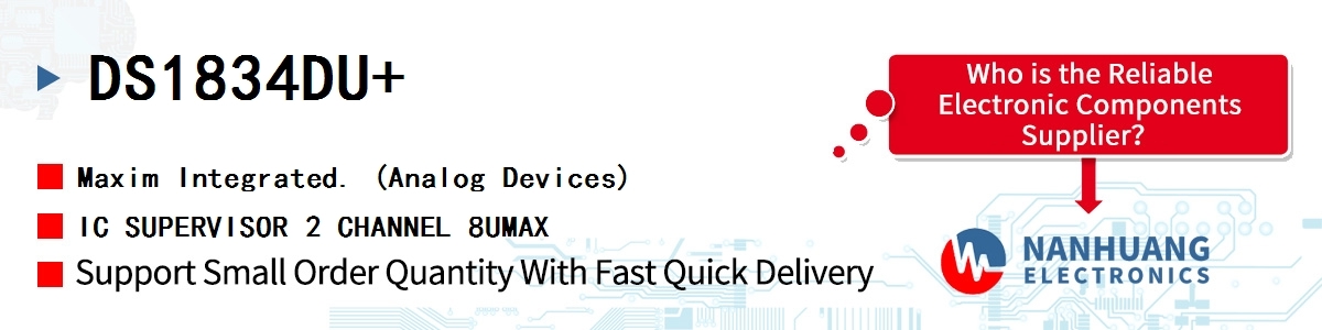 DS1834DU+ Maxim IC SUPERVISOR 2 CHANNEL 8UMAX