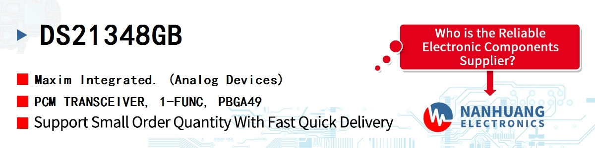 DS21348GB Maxim PCM TRANSCEIVER, 1-FUNC, PBGA49