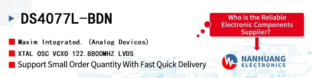 DS4077L-BDN Maxim XTAL OSC VCXO 122.8800MHZ LVDS