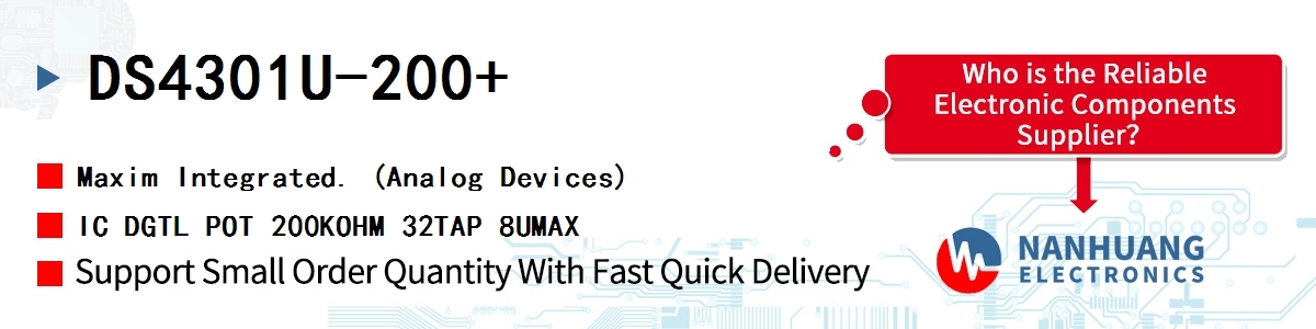 DS4301U-200 Maxim IC DGTL POT 200KOHM 32TAP 8UMAX