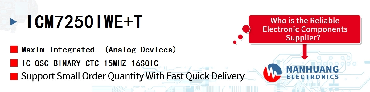 ICM7250IWE+T Maxim IC OSC BINARY CTC 15MHZ 16SOIC