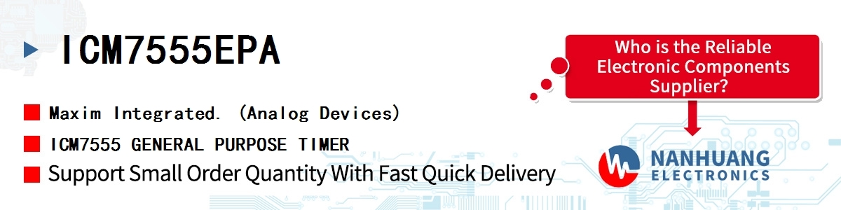 ICM7555EPA Maxim ICM7555 GENERAL PURPOSE TIMER