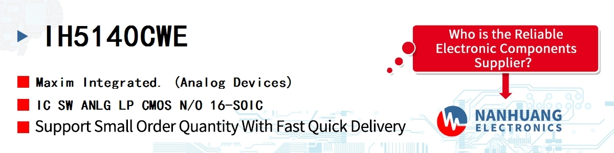 IH5140CWE Maxim IC SW ANLG LP CMOS N/O 16-SOIC