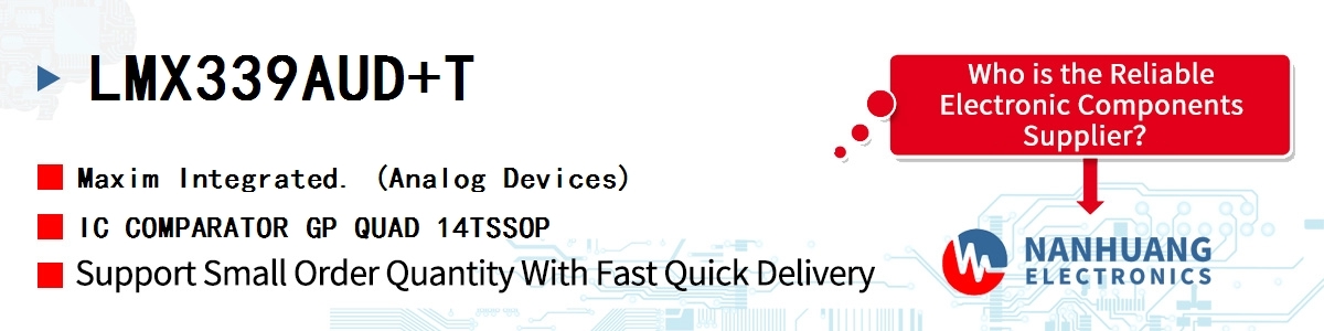 LMX339AUD+T Maxim IC COMPARATOR GP QUAD 14TSSOP