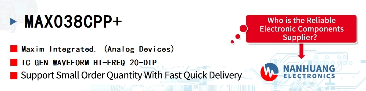 MAX038CPP+ Maxim IC GEN WAVEFORM HI-FREQ 20-DIP