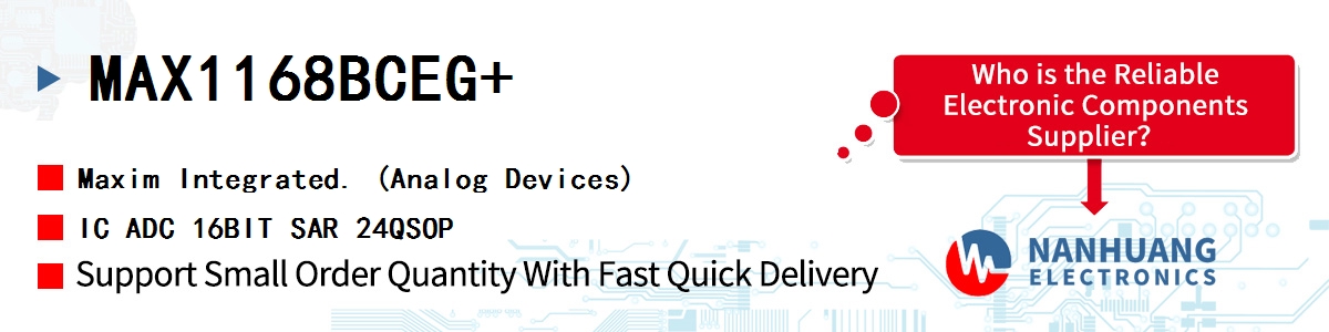 MAX1168BCEG+ Maxim IC ADC 16BIT SAR 24QSOP