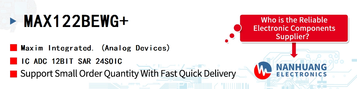 MAX122BEWG+ Maxim IC ADC 12BIT SAR 24SOIC