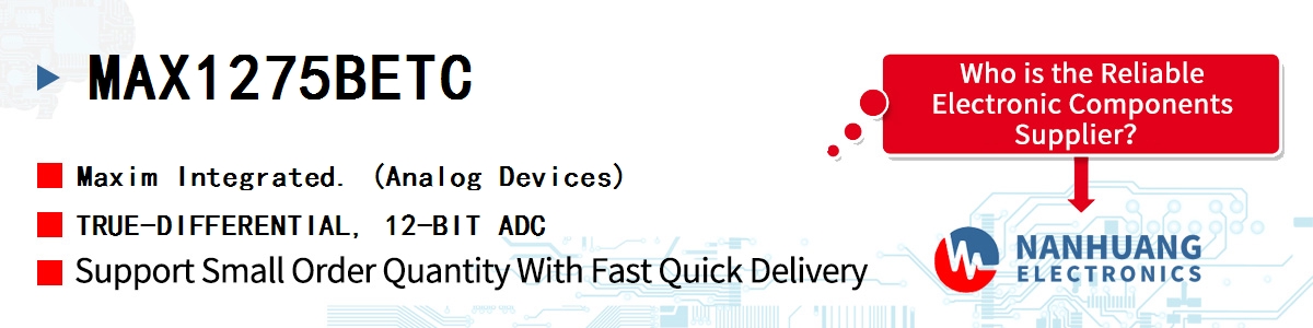 MAX1275BETC Maxim TRUE-DIFFERENTIAL, 12-BIT ADC