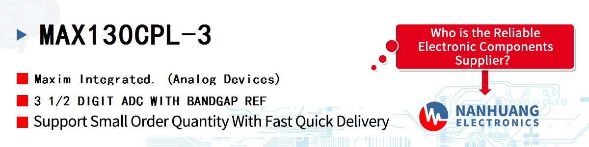 MAX130CPL-3 Maxim 3 1/2 DIGIT ADC WITH BANDGAP REF