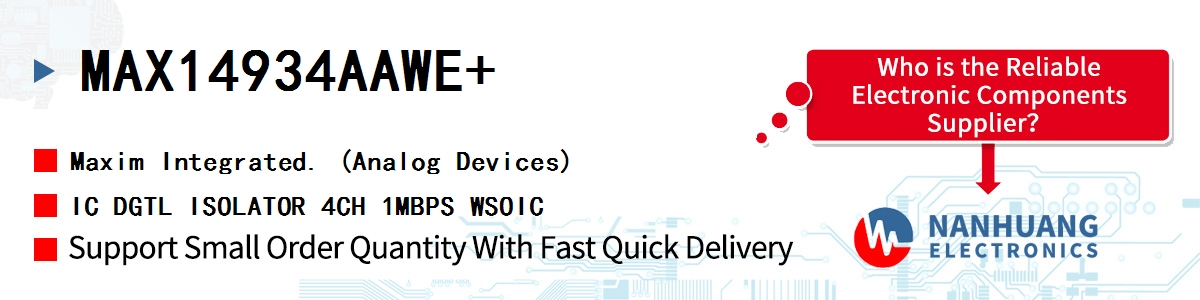 MAX14934AAWE+ Maxim IC DGTL ISOLATOR 4CH 1MBPS WSOIC