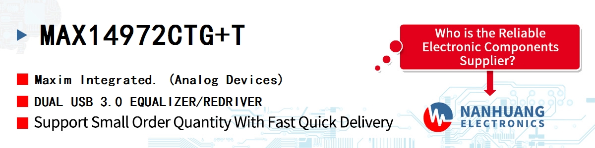 MAX14972CTG+T Maxim DUAL USB 3.0 EQUALIZER/REDRIVER