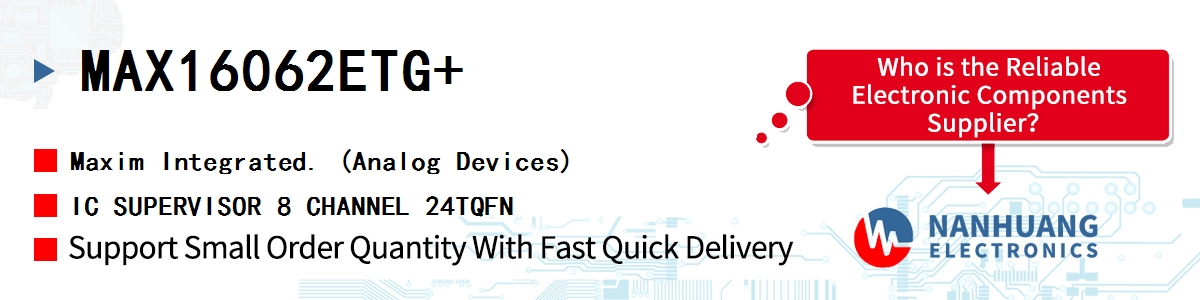 MAX16062ETG+ Maxim IC SUPERVISOR 8 CHANNEL 24TQFN