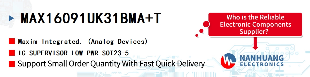 MAX16091UK31BMA+T Maxim IC SUPERVISOR LOW PWR SOT23-5