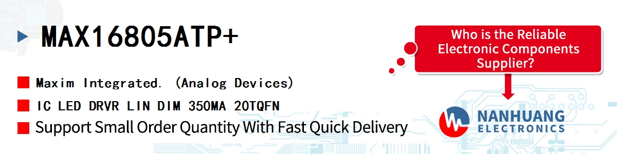 MAX16805ATP+ Maxim IC LED DRVR LIN DIM 350MA 20TQFN