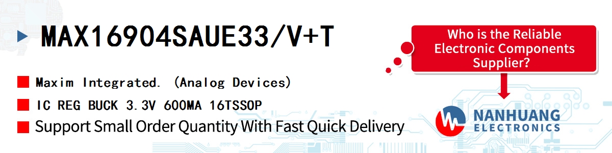 MAX16904SAUE33/V+T Maxim IC REG BUCK 3.3V 600MA 16TSSOP