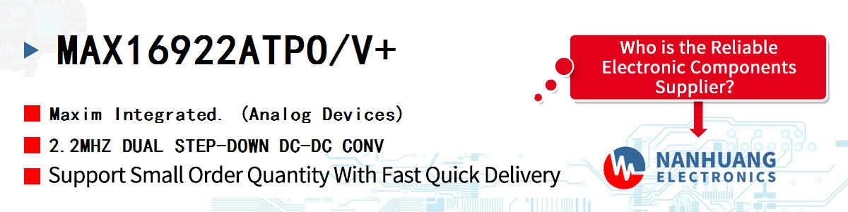 MAX16922ATPO/V+ Maxim 2.2MHZ DUAL STEP-DOWN DC-DC CONV