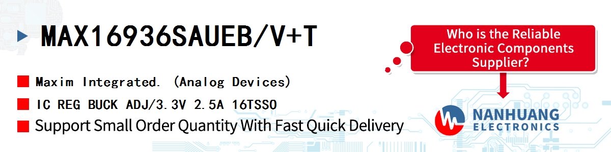 MAX16936SAUEB/V+T Maxim IC REG BUCK ADJ/3.3V 2.5A 16TSSO