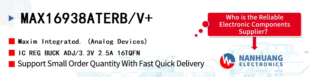 MAX16938ATERB/V+ Maxim IC REG BUCK ADJ/3.3V 2.5A 16TQFN