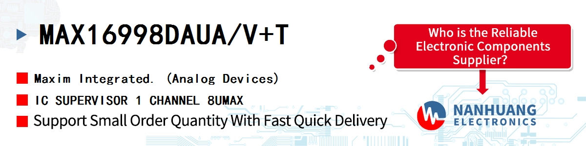 MAX16998DAUA/V+T Maxim IC SUPERVISOR 1 CHANNEL 8UMAX