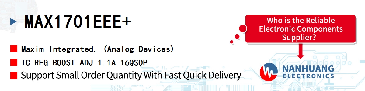 MAX1701EEE+ Maxim IC REG BOOST ADJ 1.1A 16QSOP