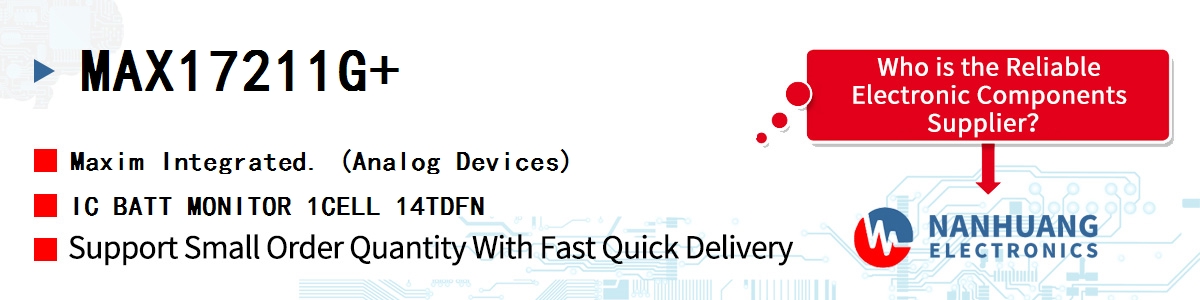 MAX17211G+ Maxim IC BATT MONITOR 1CELL 14TDFN