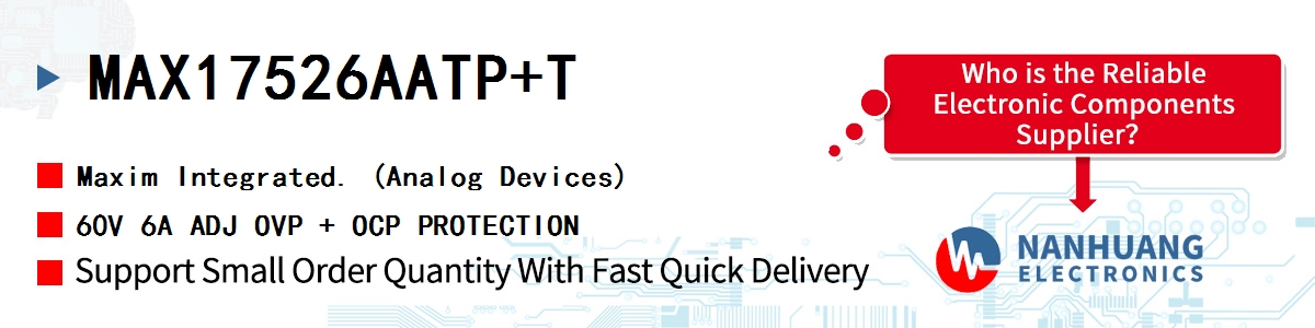 MAX17526AATP+T Maxim 60V 6A ADJ OVP + OCP PROTECTION