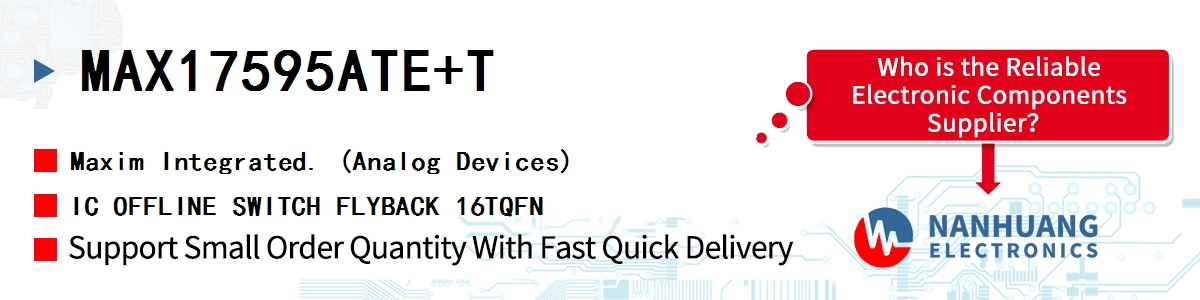 MAX17595ATE+T Maxim IC OFFLINE SWITCH FLYBACK 16TQFN