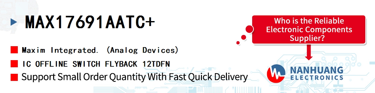 MAX17691AATC+ Maxim IC OFFLINE SWITCH FLYBACK 12TDFN