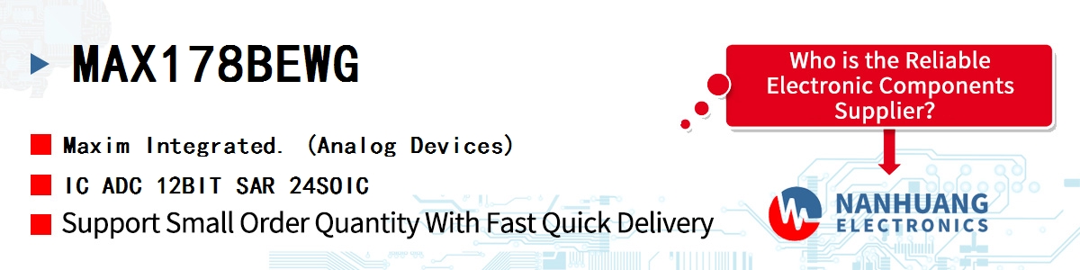 MAX178BEWG+ Maxim IC ADC 12BIT SAR 24SOIC