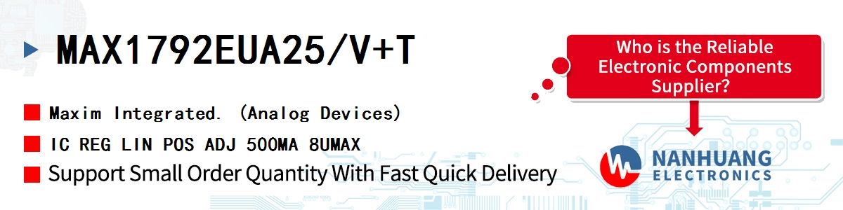 MAX1792EUA25/V+T Maxim IC REG LIN POS ADJ 500MA 8UMAX