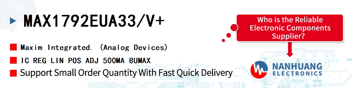 MAX1792EUA33/V+ Maxim IC REG LIN POS ADJ 500MA 8UMAX