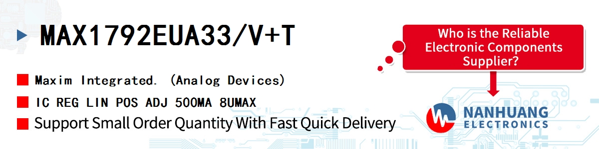 MAX1792EUA33/V+T Maxim IC REG LIN POS ADJ 500MA 8UMAX