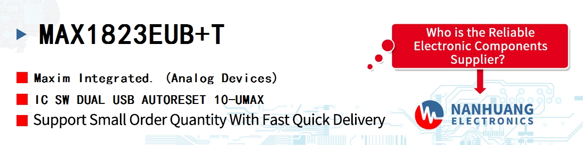 MAX1823EUB+T Maxim IC SW DUAL USB AUTORESET 10-UMAX