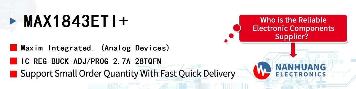 MAX1843ETI+ Maxim IC REG BUCK ADJ/PROG 2.7A 28TQFN
