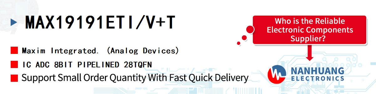 MAX19191ETI/V+T Maxim IC ADC 8BIT PIPELINED 28TQFN
