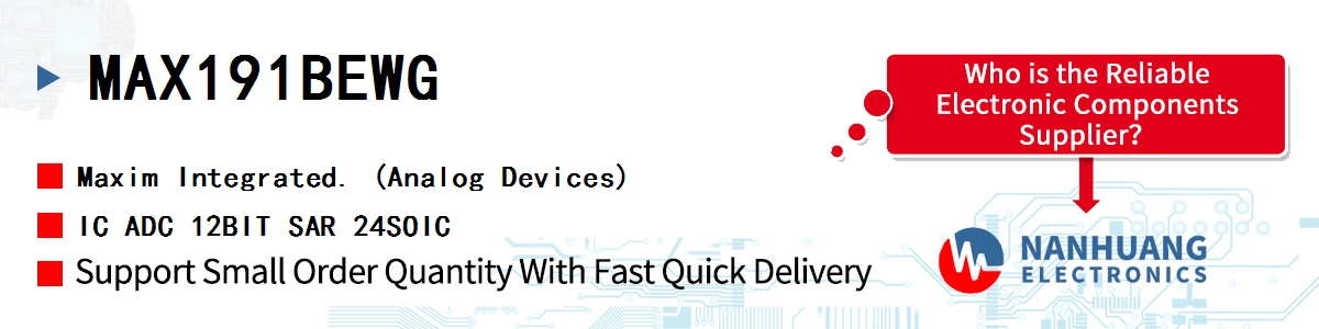 MAX191BEWG+ Maxim IC ADC 12BIT SAR 24SOIC