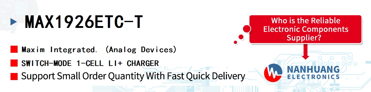 MAX1926ETC-T Maxim SWITCH-MODE 1-CELL LI+ CHARGER