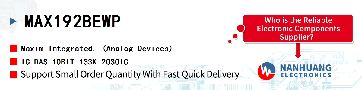 MAX192BEWP Maxim IC DAS 10BIT 133K 20SOIC