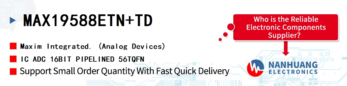 MAX19588ETN+TD Maxim IC ADC 16BIT PIPELINED 56TQFN